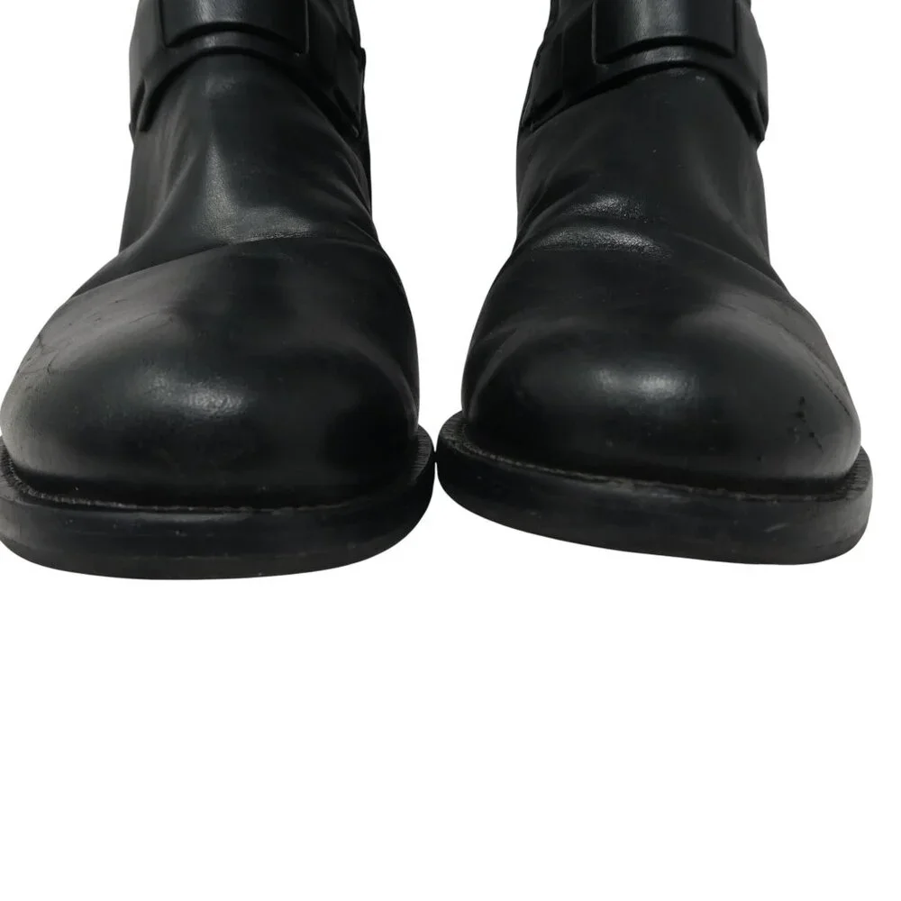 Tory Burch Colton Black Leather Knee High Harness Riding Boots Womens 9